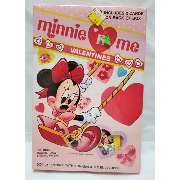 Vintage Disney Minnie & Me 32 Valentines Cards and Non-Mailable Envelopes - Picture 1 of 6